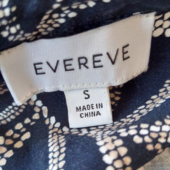 Evereve Size Small Batik Short Sleeve Ivy Romper Blue Cream Floral Print - Picture 7 of 9